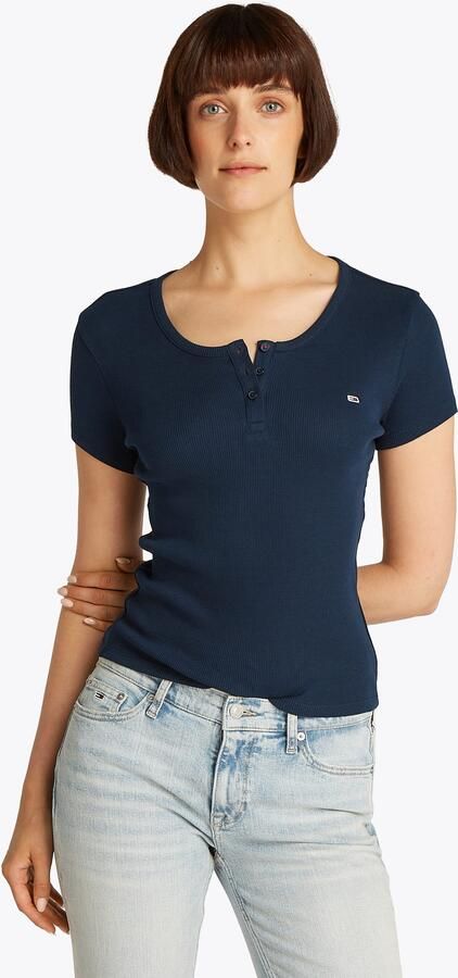 TOMMY JEANS T-shirt TJW SLIM BUTTON RIB C-NECK SS - Foto 6