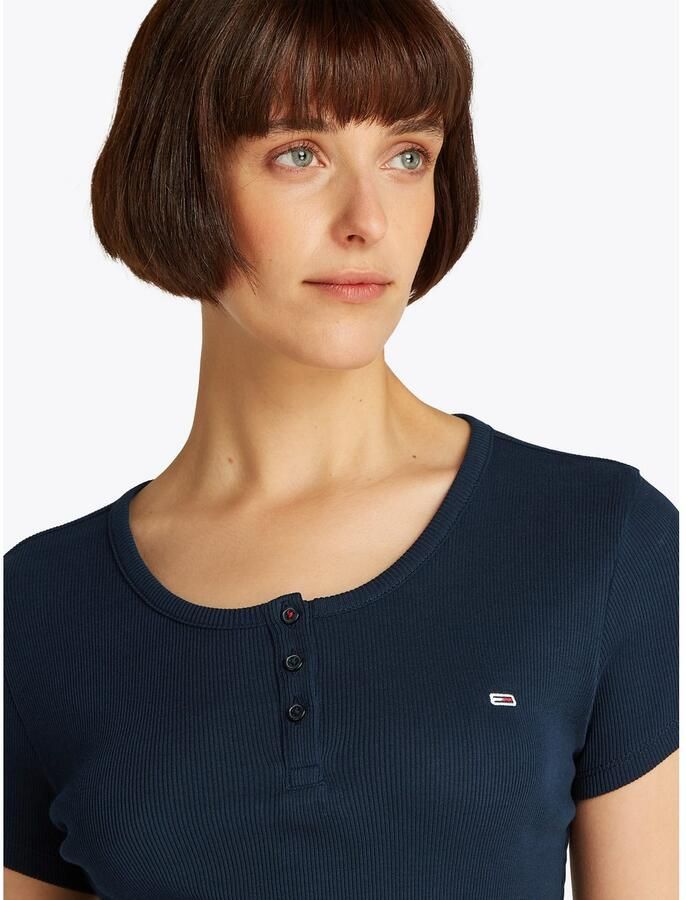 TOMMY JEANS T-shirt TJW SLIM BUTTON RIB C-NECK SS - Foto 2