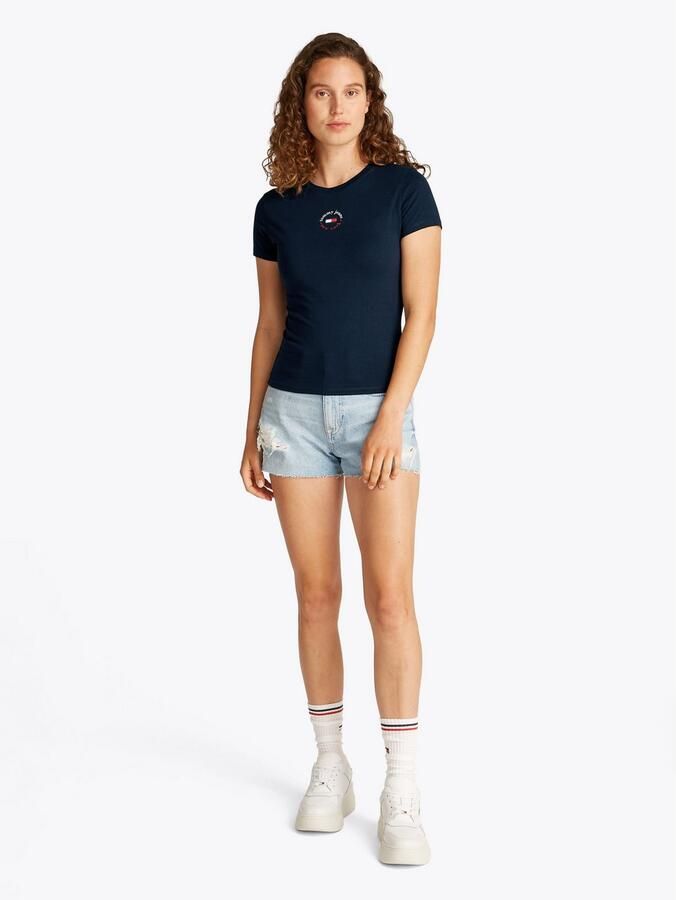 TOMMY JEANS Dames Tops & T-shirts Tjw Slim Essential Logo 2 Tee Donkerblauw - Foto 8