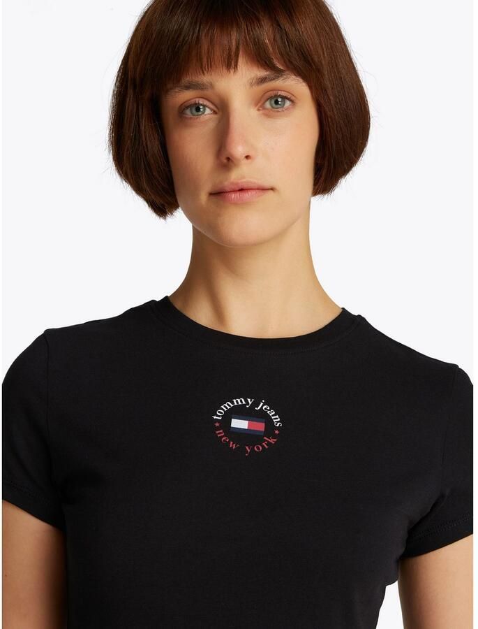 TOMMY JEANS Dames Tops & T-shirts Tjw Slim Essential Logo 2 Tee Zwart - Foto 6