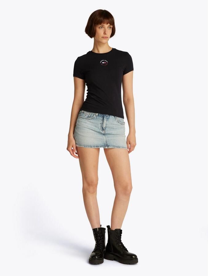 TOMMY JEANS Dames Tops & T-shirts Tjw Slim Essential Logo 2 Tee Zwart - Foto 7