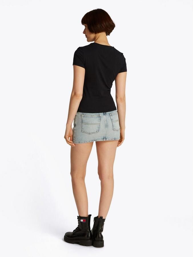 TOMMY JEANS Dames Tops & T-shirts Tjw Slim Essential Logo 2 Tee Zwart - Foto 8