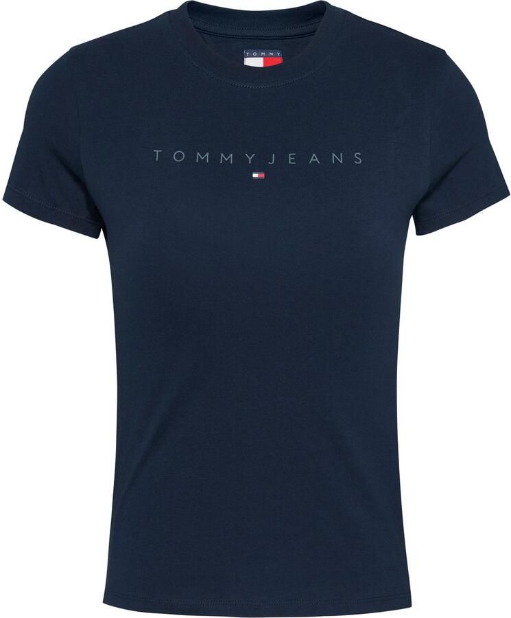 Tommy Jeans Curve T-shirt TJW SLIM TONAL LINEAR TEE EXT in grote maten logo-print figuuraccentuerend