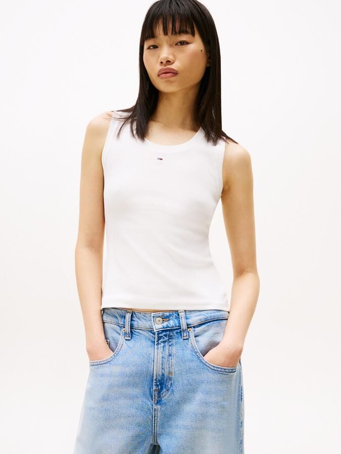 Tommy Hilfiger Essential Ribbed Flag Embroidery Slim Tanktop Dames - Foto 13