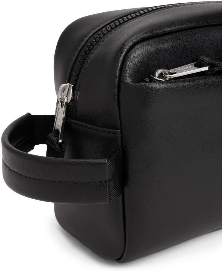 TOMMY JEANS Toilettas TJM LINEAR LEATHER WASHBAG reis unisex-minitas met logo-opschrift - Foto 2