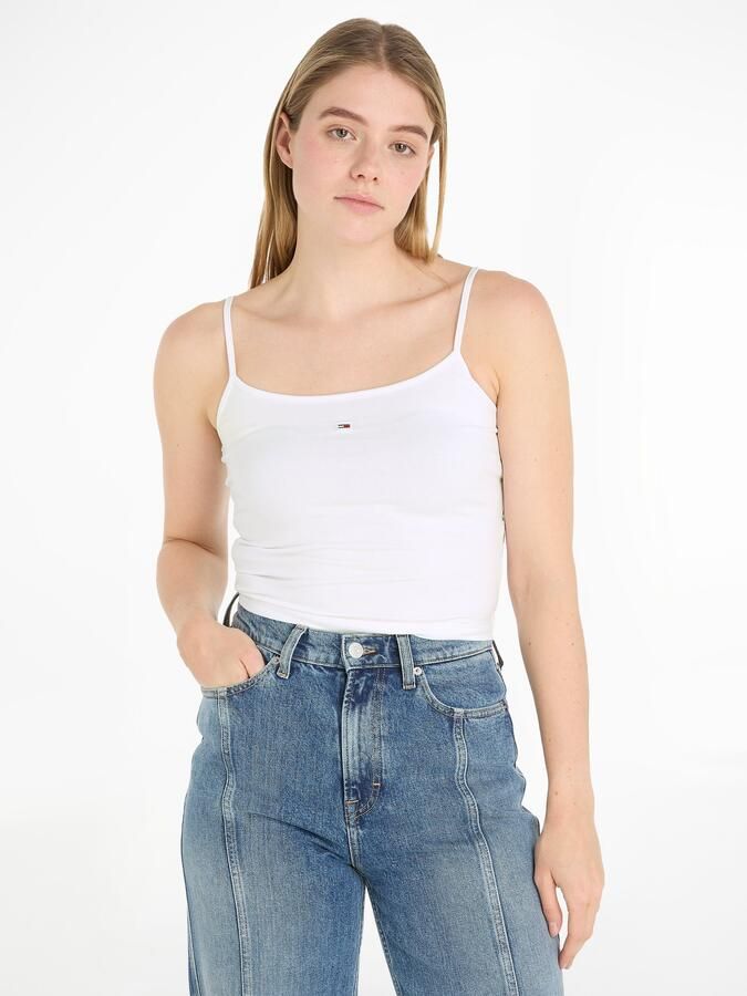 TOMMY JEANS Top met spaghettibandjes Crop Essential Strap Tank Top kort met verstelbare spaghettibandjes merklogo - Foto 8