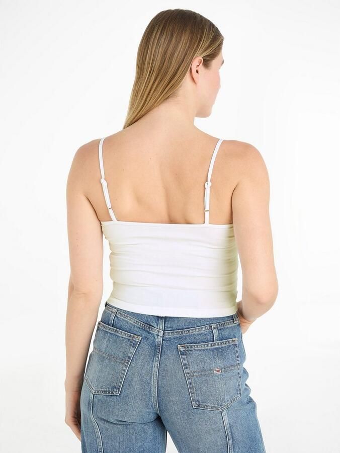 TOMMY JEANS Top met spaghettibandjes Crop Essential Strap Tank Top kort met verstelbare spaghettibandjes merklogo - Foto 2