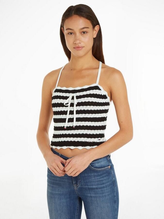 TOMMY JEANS Top met spaghettibandjes TJW CROCHET STRIPE TOP - Foto 4