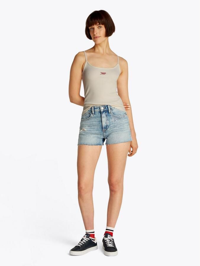 TOMMY JEANS Top met spaghettibandjes TJW SCRIPT STRAPPY TOP in riblook met logo-opdruk - Foto 3