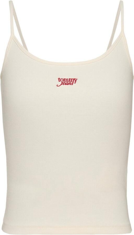 TOMMY JEANS Top met spaghettibandjes TJW SCRIPT STRAPPY TOP in riblook met logo-opdruk - Foto 6