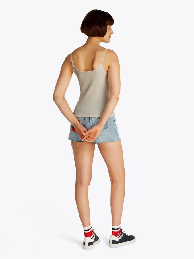 TOMMY JEANS Top met spaghettibandjes TJW SCRIPT STRAPPY TOP in riblook met logo-opdruk - Foto 4