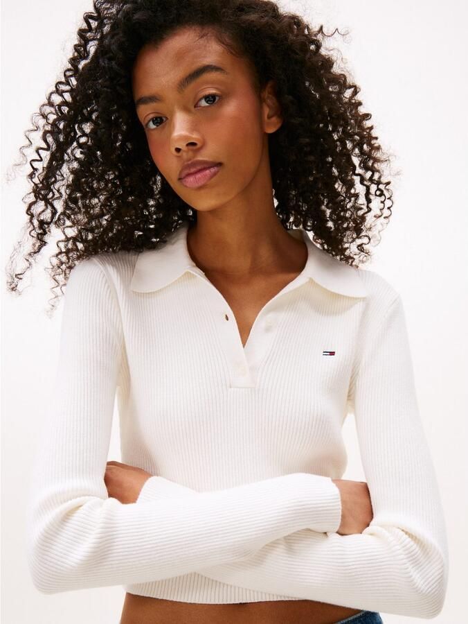 TOMMY JEANS Trui met polokraag TJW ESSENTIAL POLO LS SWEATER