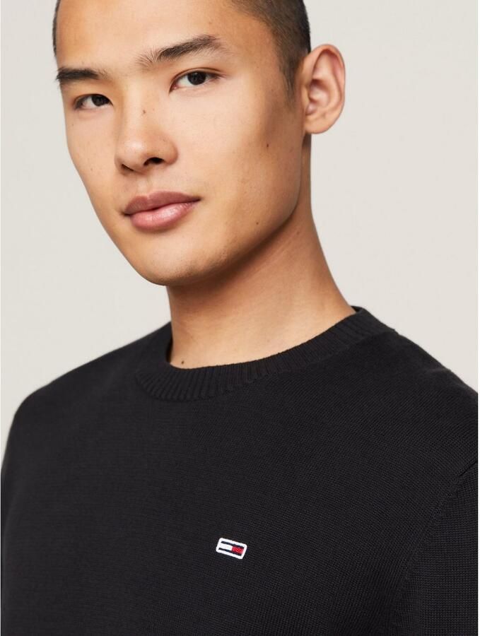 Tommy Hilfiger Zwarte katoenen trui met applicatielogo Black Heren - Foto 4