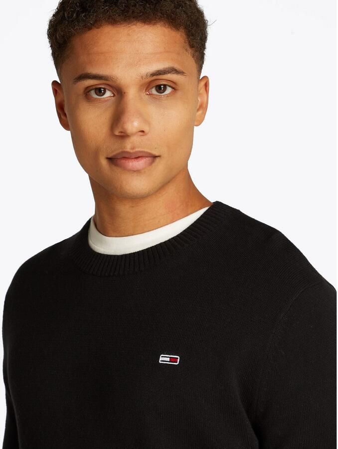Tommy Hilfiger Zwarte katoenen trui met applicatielogo Black Heren - Foto 5