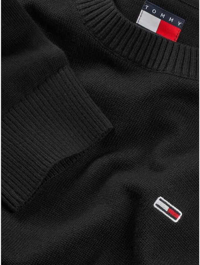 Tommy Hilfiger Zwarte katoenen trui met applicatielogo Black Heren - Foto 3