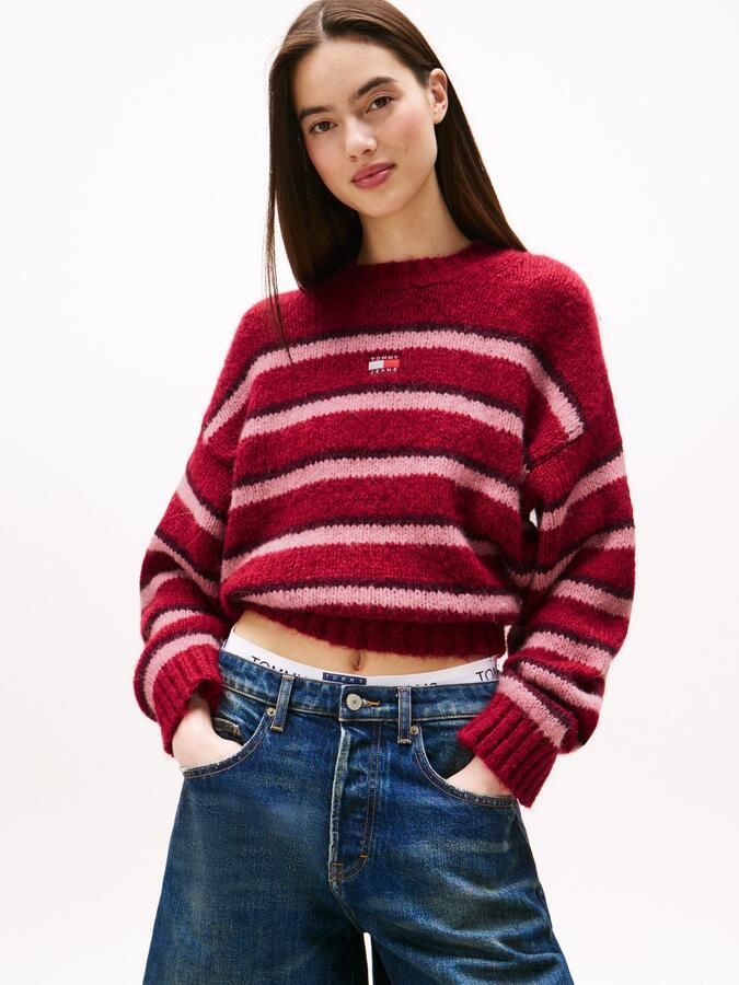 TOMMY JEANS Trui met ronde hals TJW BADGE STRIPE FLUFFY SWEATER - Foto 5