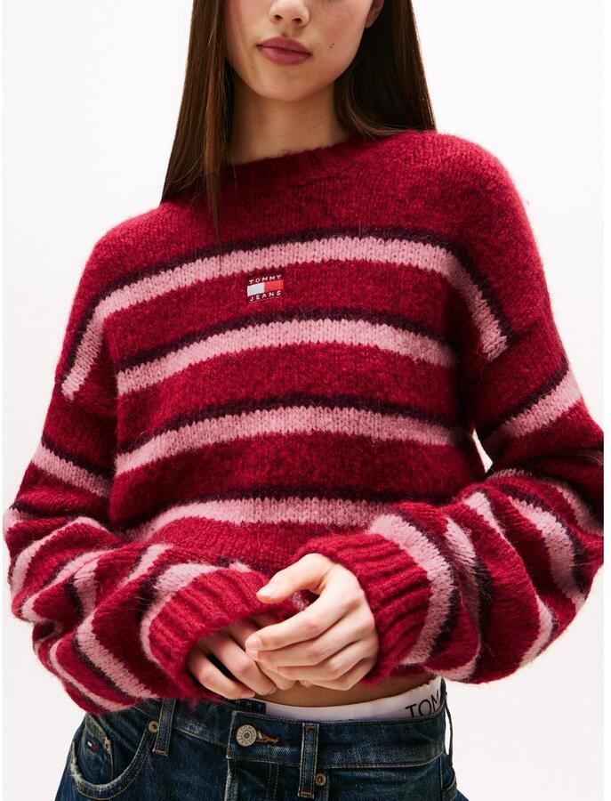 TOMMY JEANS Trui met ronde hals TJW BADGE STRIPE FLUFFY SWEATER - Foto 2