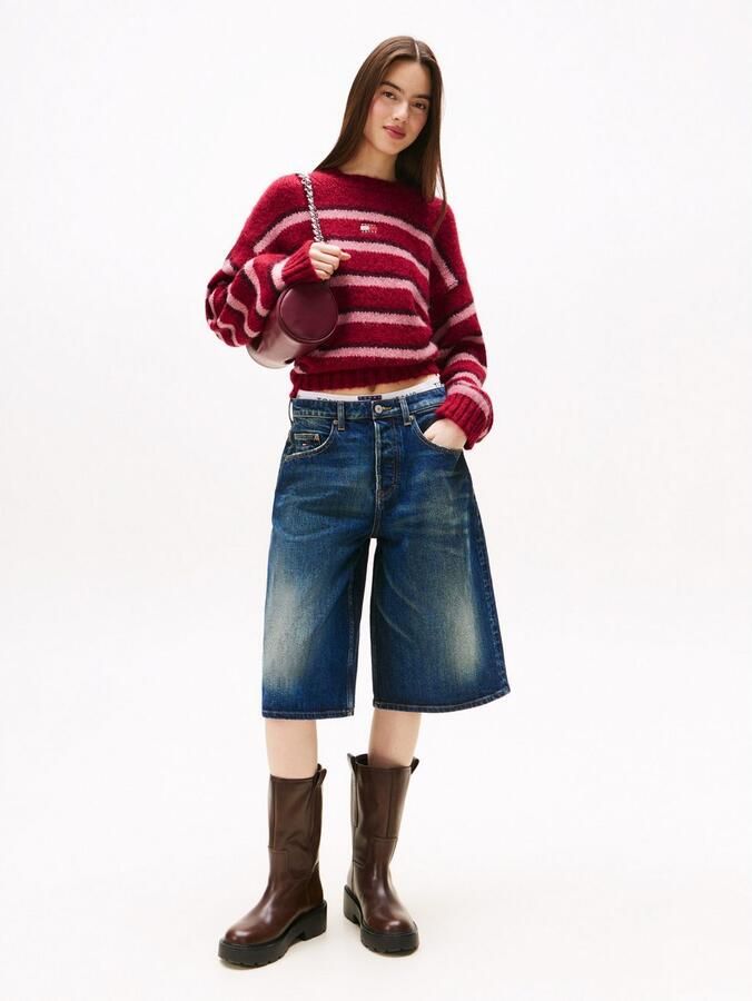 TOMMY JEANS Trui met ronde hals TJW BADGE STRIPE FLUFFY SWEATER - Foto 3