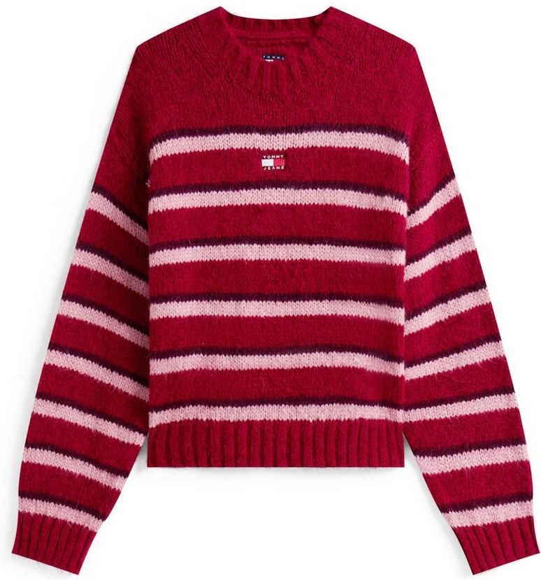 TOMMY JEANS Trui met ronde hals TJW BADGE STRIPE FLUFFY SWEATER - Foto 1