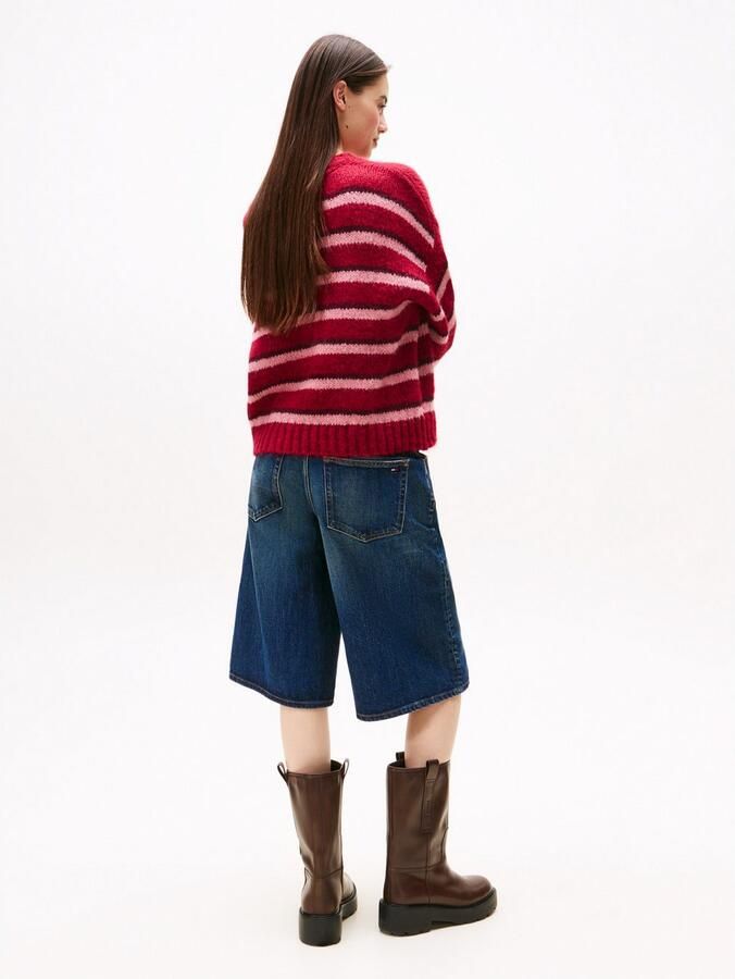 TOMMY JEANS Trui met ronde hals TJW BADGE STRIPE FLUFFY SWEATER - Foto 4