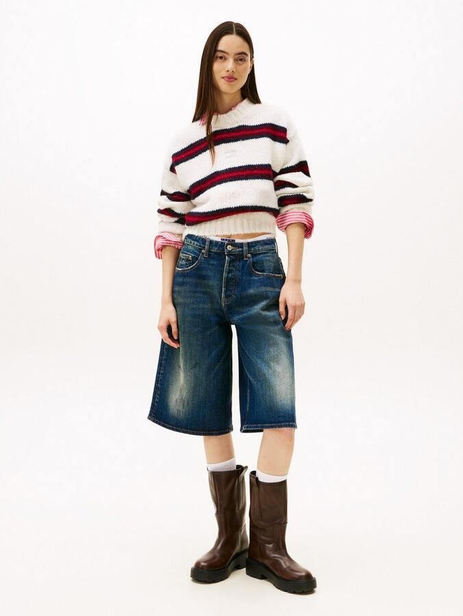 TOMMY JEANS Trui met ronde hals TJW BADGE STRIPE FLUFFY SWEATER - Foto 3