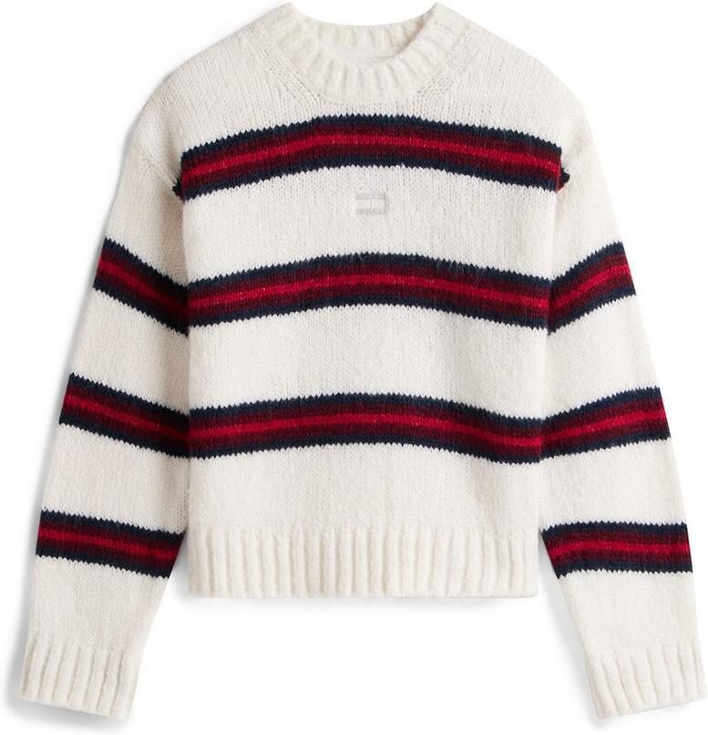 TOMMY JEANS Trui met ronde hals TJW BADGE STRIPE FLUFFY SWEATER