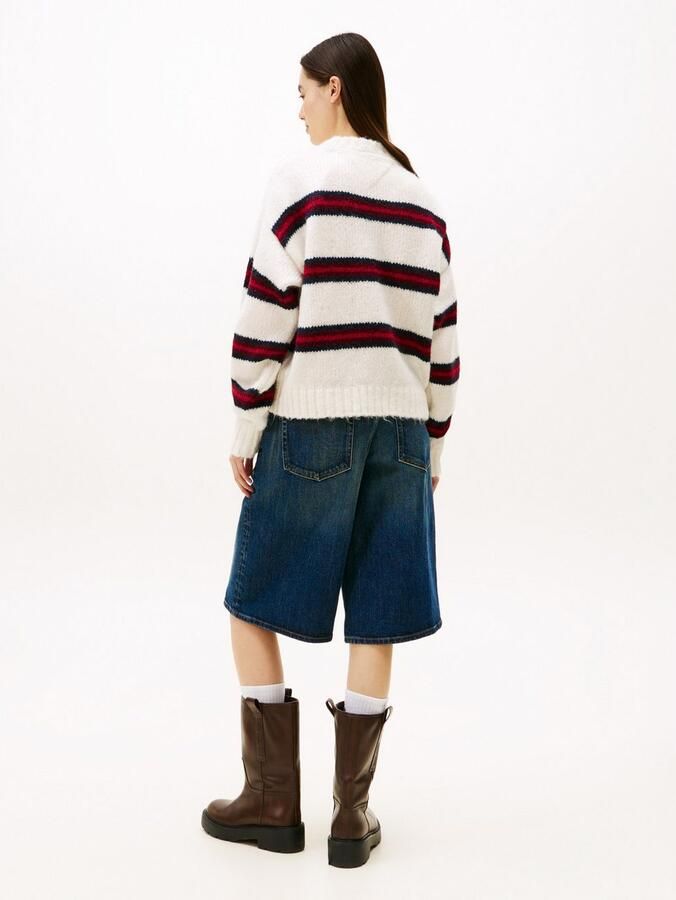 TOMMY JEANS Trui met ronde hals TJW BADGE STRIPE FLUFFY SWEATER - Foto 4