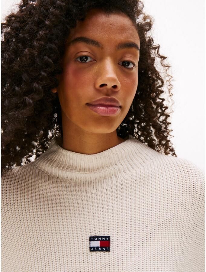 TOMMY JEANS Dames Truien & Vesten Tjw Mockneck Badge Sweater Gebroken Wit - Foto 6