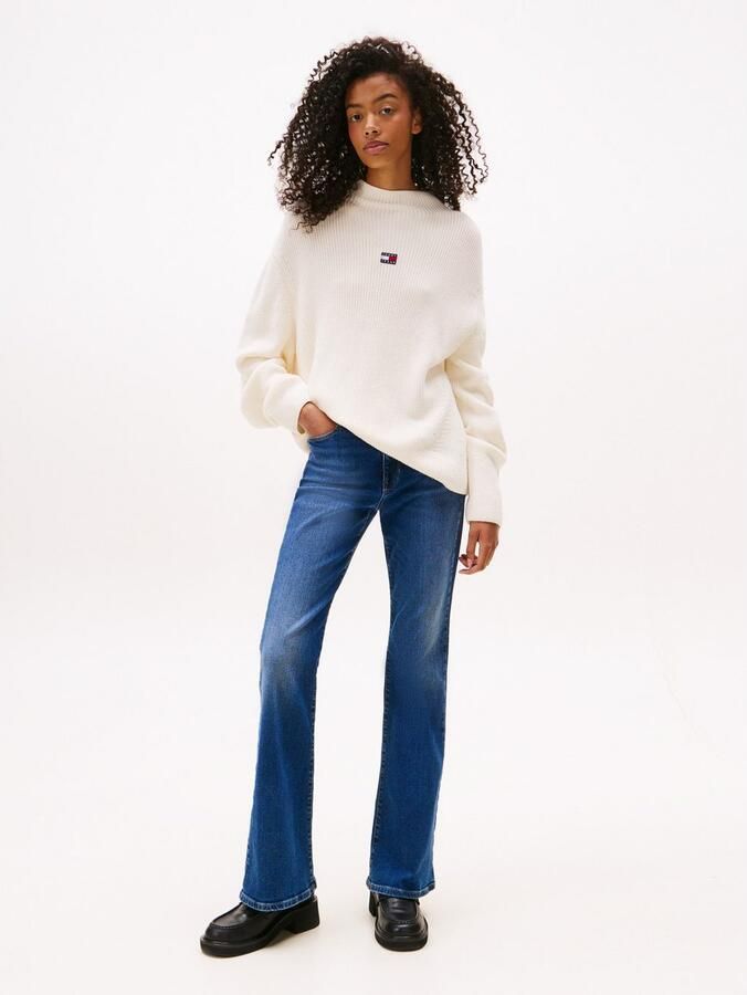 TOMMY JEANS Dames Truien & Vesten Tjw Mockneck Badge Sweater Gebroken Wit - Foto 7