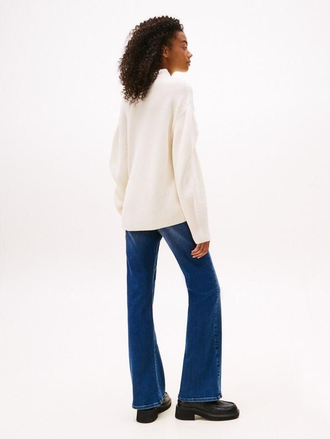 TOMMY JEANS Dames Truien & Vesten Tjw Mockneck Badge Sweater Gebroken Wit - Foto 8