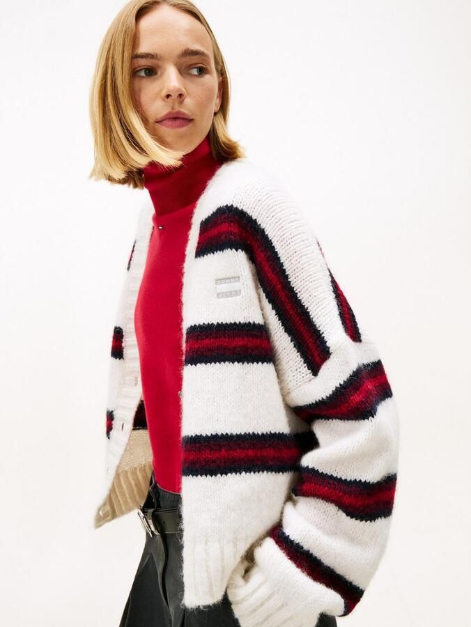 TOMMY JEANS Vest TJW BADGE STRIPE FLUFF CARDI EXT - Foto 4