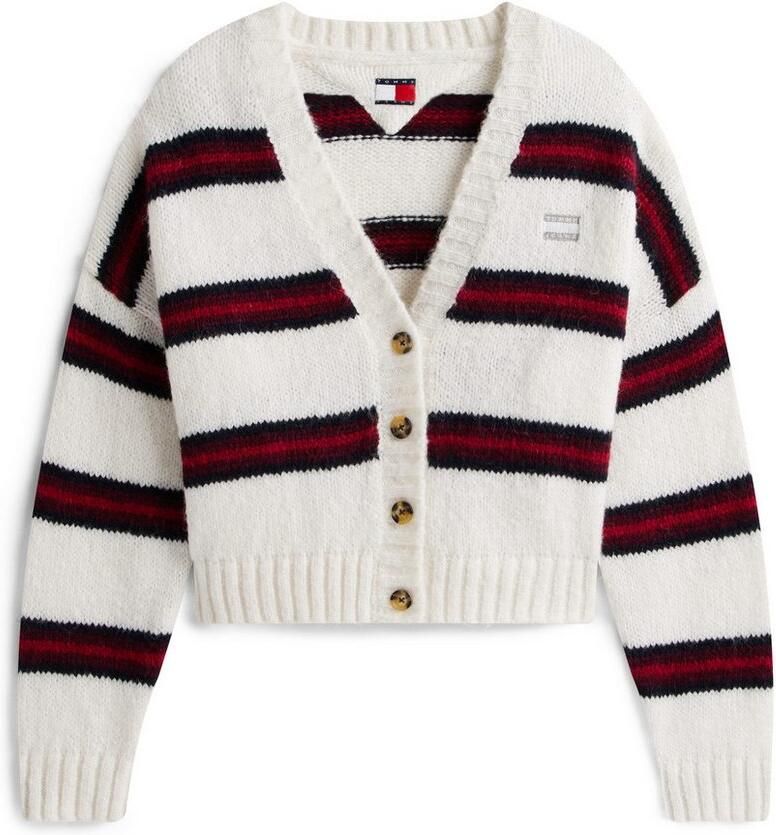 TOMMY JEANS Vest TJW BADGE STRIPE FLUFF CARDI EXT