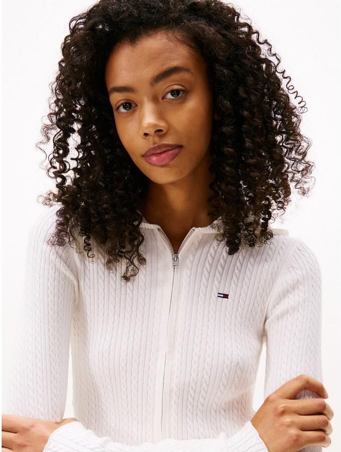 TOMMY JEANS Vest TJW ESSENTIAL ZIPPER HOOD CARDI