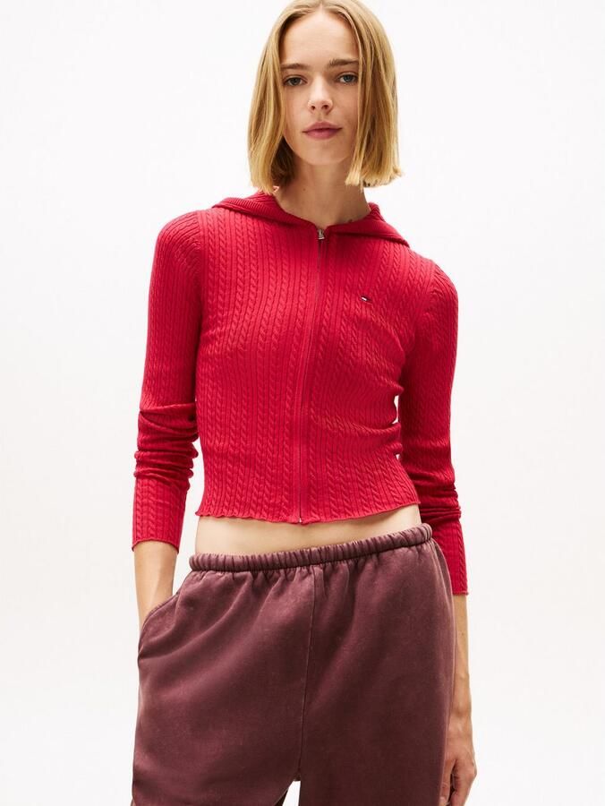 TOMMY JEANS Vest TJW ESSENTIAL ZIPPER HOOD CARDI