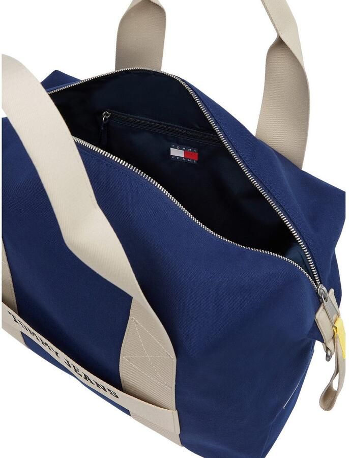 TOMMY JEANS Weekendtas TJM RETRO COOL DUFFLE Unisex schoudertas handtas met contrasterende afwerking