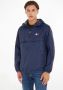 Tommy Hilfiger Heren Nylon Halve Rits Jas met Vaste Capuchon Blue - Thumbnail 2