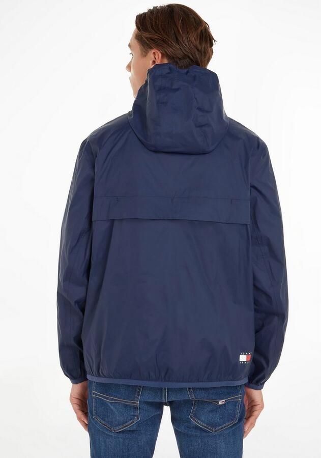 Tommy Hilfiger Heren Nylon Halve Rits Jas met Vaste Capuchon Blue Heren - Foto 5