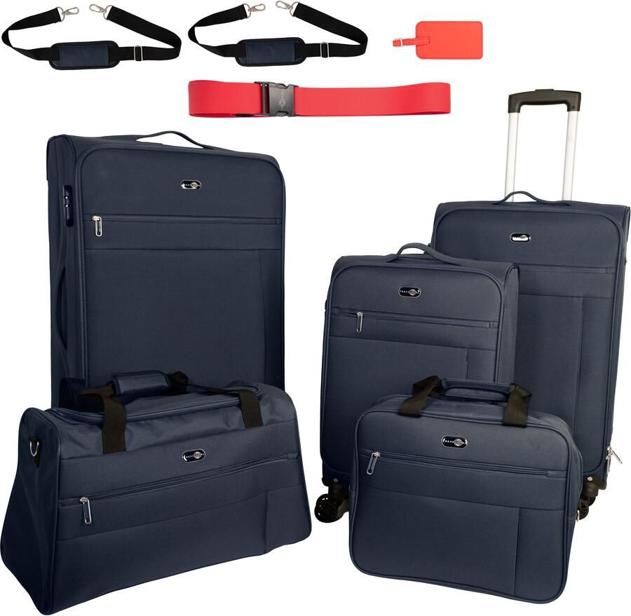 Travel Pal Trolleyset Reiskofferset PALMA 3 koffers s m l reistas vliegtas kofferlabel koffergordel (set 7-delig) - Foto 7