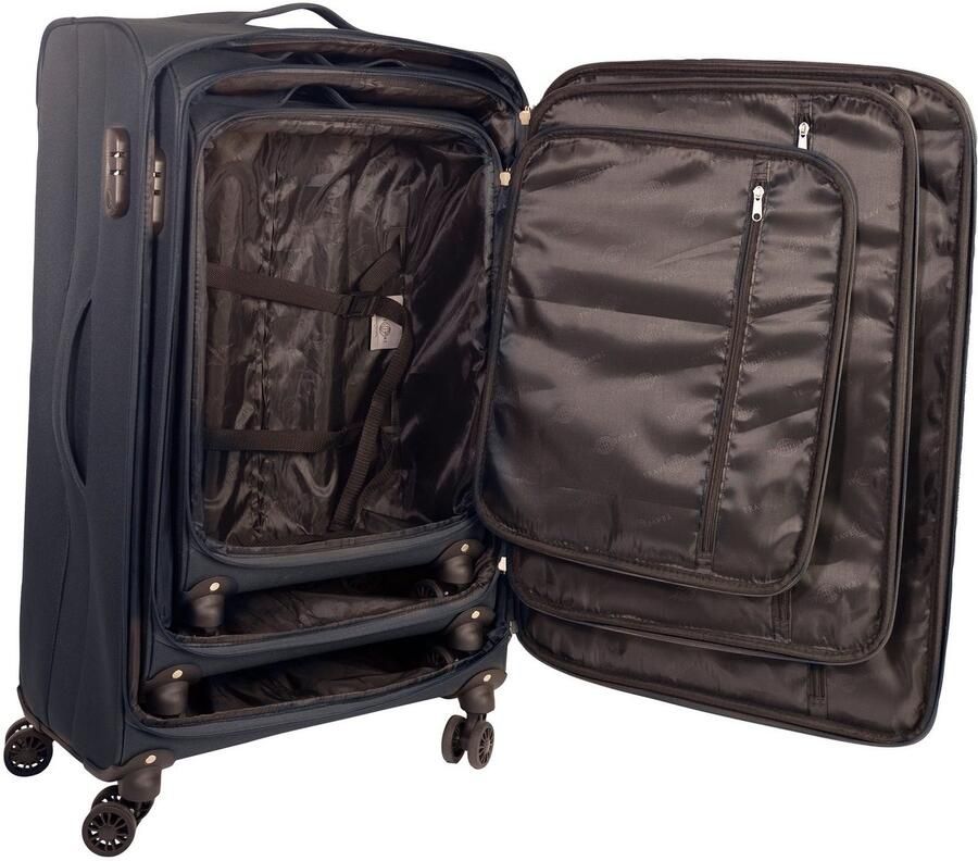 Travel Pal Trolleyset Reiskofferset PALMA 3 koffers s m l reistas vliegtas kofferlabel koffergordel (set 7-delig)