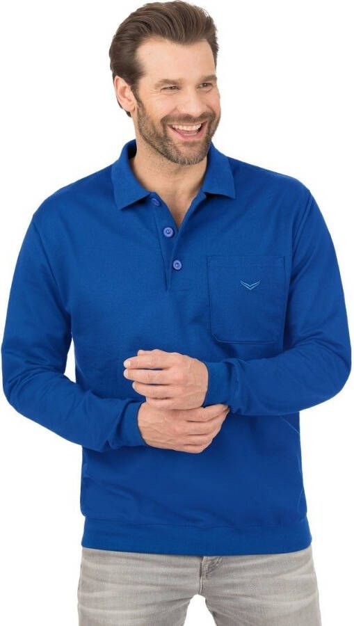 Trigema Sweatshirt Polo met lange mouwen in sweatkwaliteit