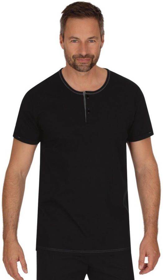 Trigema T-shirt T-Shirt van biokatoen met knoopsluiting (1-delig)