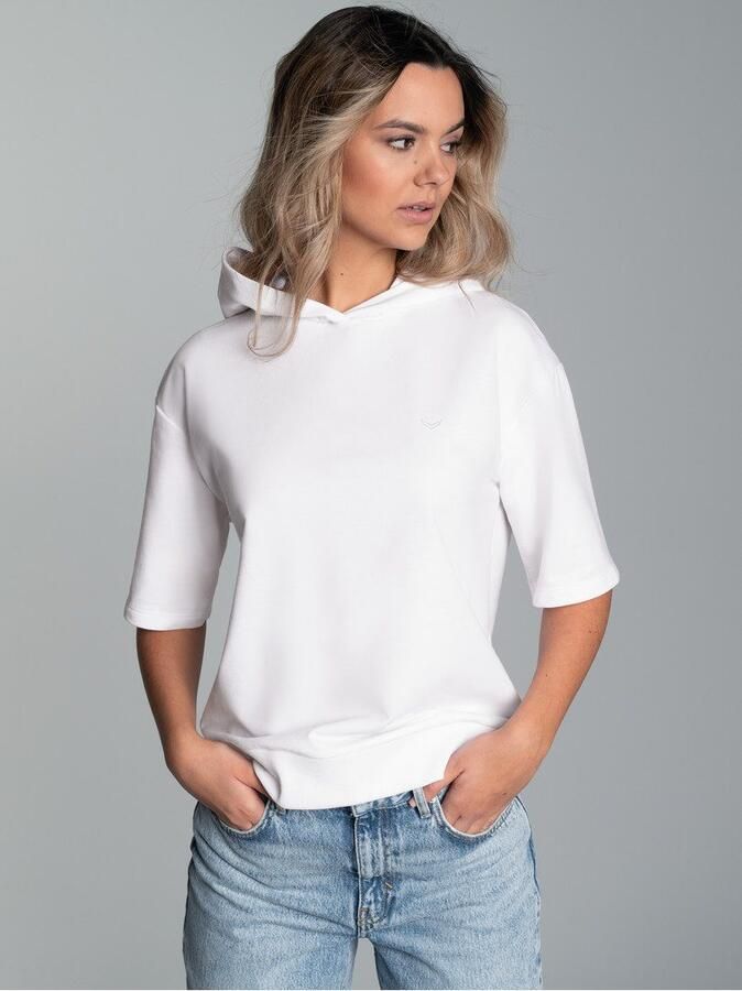 Trigema Hoodie Korte mouw cropped hoodie