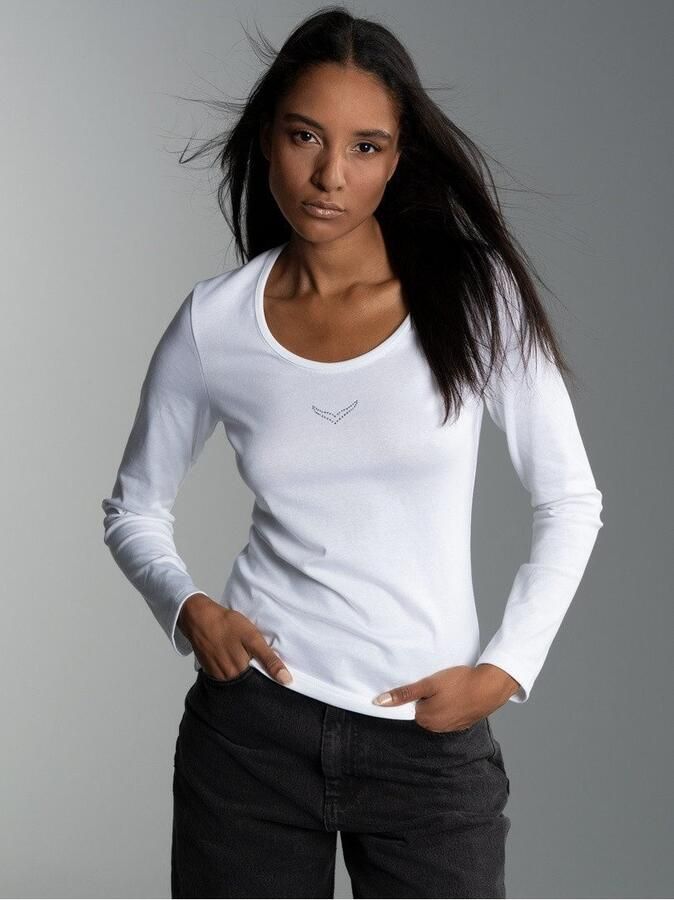 Trigema Longsleeve shirt met lange mouwen en kristallen (1-delig) - Foto 5