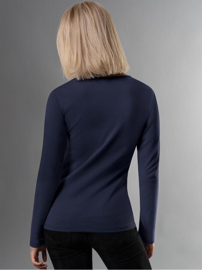 Trigema Longsleeve shirt met lange mouwen en kristallen (1-delig)