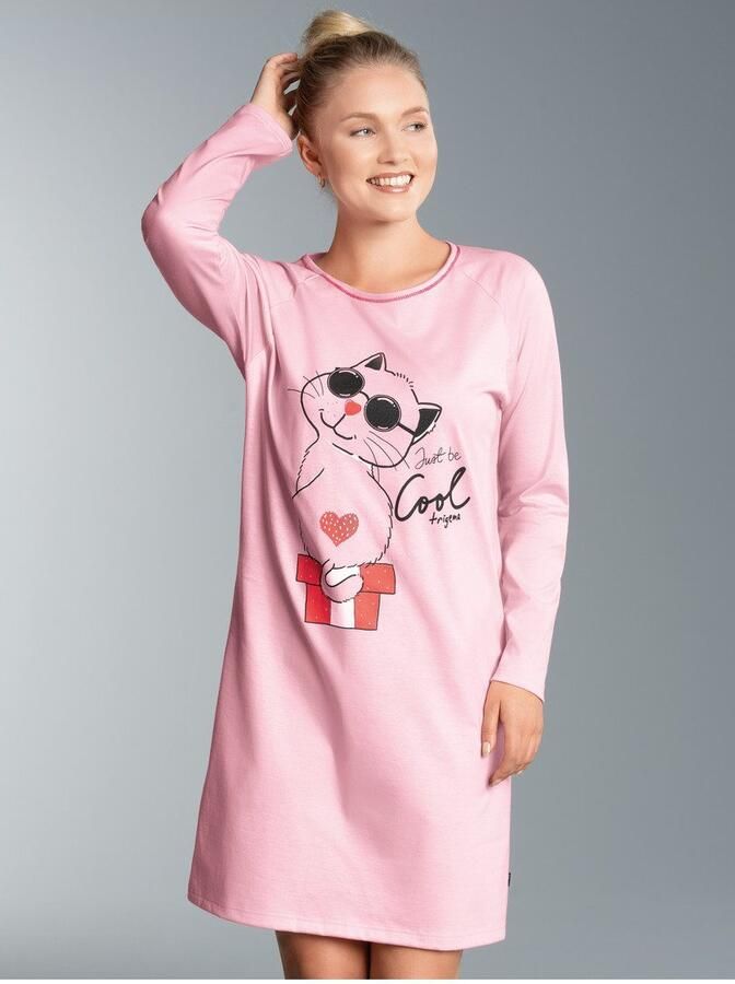 Trigema Nachthemd met schattige kattenprint (1-delig)