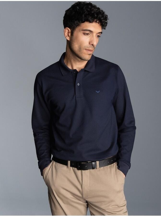 Trigema Poloshirt lange mouw poloshirt met mouwboorden (1-delig) - Foto 3