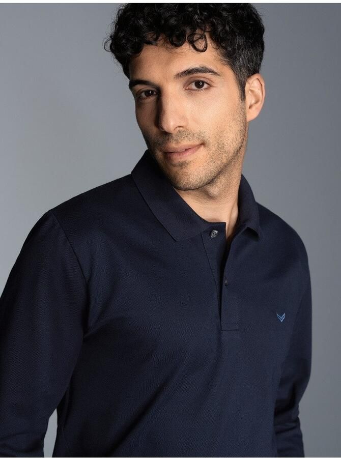 Trigema Poloshirt lange mouw poloshirt met mouwboorden (1-delig)