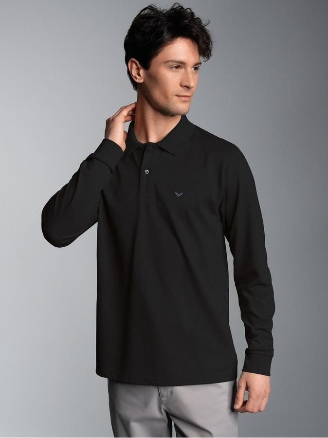 Trigema Poloshirt lange mouw poloshirt met mouwboorden (1-delig) - Foto 3