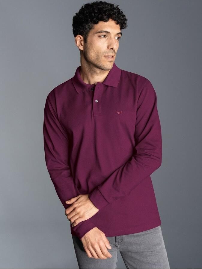 Trigema Poloshirt lange mouw poloshirt met mouwboorden (1-delig)