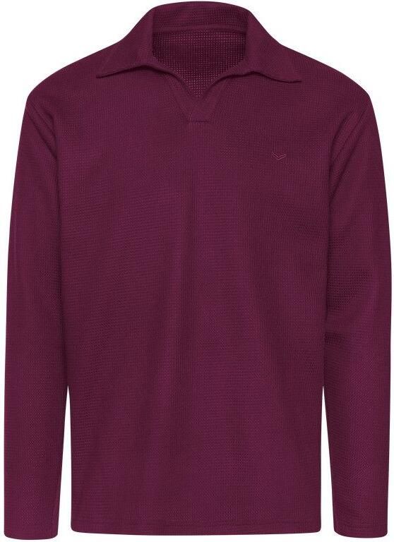 Trigema Poloshirt met lange mouwen zonder knoopsluiting in wafeloptiek (1-delig) - Foto 2